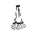 Lustre Artcraft Edison AC10488 100W 8-lumières noir mat et laiton vintage
