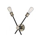 Applique murale Artcraft Tribeca AC10781BK 60W 2-lumières noir mat et laiton satiné