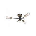 Plafonnier Artcraft Tribeca AC10783BK 100W 3-lumières noir mat et laiton satiné