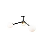 Plafonnier semi-encastré Artcraft Ravello AC10973VB 40W 3 lumières noir et laiton 