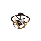 Plafonnier semi-encastré Artcraft Capri AC11233 60W 3-lumières laiton satiné, bronze foncé
