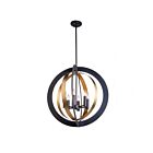 Lustre Artcraft Capri AC11236 60W 6-lumières laiton satiné, bronze foncé