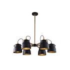 Lustre Artcraft Euro Industrial AC11366VB 100W 6-lumières noir mat et laiton