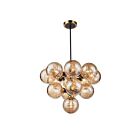 Artcraft AC11872AM Gem 13-Lumières 520W Noir et laiton brossé Lustre