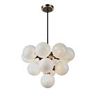 Artcraft Gem AC11872SW 520W Noir et laiton brossé Lustre à tige