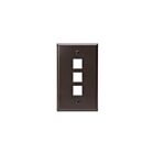 Leviton 41080-3BP Plaque murale S-G marron à 3 ports