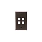 Leviton 41080-4BP Plaque murale S-G marron à 4 ports
