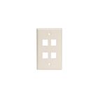 Leviton 41080-4TL Plaque murale d'extension lumineuse à 4 ports, amande