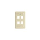 Leviton 42080-4IL Plaque murale d'identification d'extension à 4 ports, ivoire