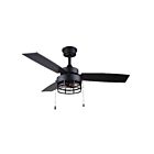 Ventilateur de plafond 42" Canarm ATTLEY CF42ATT3BK 8W 3-lames Noir mat