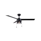 Ventilateur de plafond 52" Canarm ALDER CF52ALD3BK 8W 3-lames Noir mat