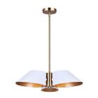 Canarm Daxton ICH1146A03WHG 3-Lumières Blanc mat/Or Lustre à tige