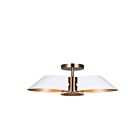 Canarm Daxton ISF1146A03WHG 3-Lumières 180W Blanc Mat et Or Plafonnier