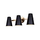 Canarm Harken IVL1145A03BKG 3-Lumières Noir mat et Or Vanité