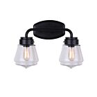 Luminaire de Vanité Canarm IVL682A02BK 2-Lumières Noir mat