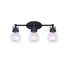 Luminaire de Vanité Canarm IVL705A03BK Carson 3-lumières 300w Noir mat