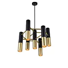 Lustre CWI Lighting Anem 1015P17-7-129 420W 7 lumières noir mat et or satiné