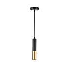 Suspendu CWI Lighting Anem 1015P2-1-129 60W 1 lumière noir mat et or satiné