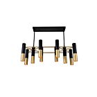 Lustre CWI Lighting Anem 1015P32-10-129 600W 10 lumières noir mat et or satiné