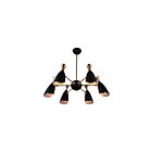 Lustre CWI Lighting Rolin 1016P43-6-129 240W 6 lumières noir mat et or satiné