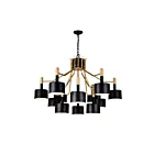 Lustre CWI Lighting Corna 1017P32-12-129-A 720W 12 lumières noir mat et or satiné