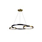 Lustre LED CWI Lighting Deux Lunes 1215P20-2-625 12W laiton et perle noire