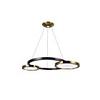 Lustre LED CWI Lighting Deux Lunes 1215P29-2-625 16W laiton et perle noire
