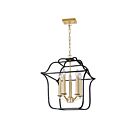 Lustre CWI Lighting Tudor 1223P16-5-602 300W 5 lumières or satiné et noir