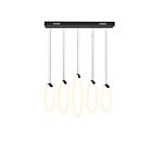 Lustre CWI Lighting Hoops 1273P23-5-101-RC 210W 5 lumières noir