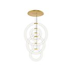 Lustre LED CWI Lighting Hoops 1273P35-6-602-R 420W 6 lumières or satiné