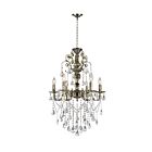 Lustre CWI Lighting Brass 2011P24AB-6 360W 6 lumières laiton antique