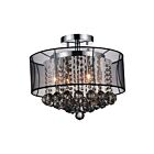 Plafonnier CWI Lighting Radiant 5062C16C (Smoke + B) 240W 6 lumières chrome