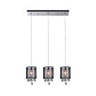 Lustre CWI Lighting Radiant 5062P24C-3 (Smoke + B) 120W 3 lumières chrome