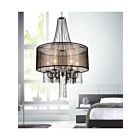 Lustre CWI Lighting Amelia 5475P20C-6 Brown 360W 6 lumières chrome