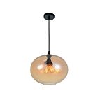 Lustre CWI Lighting Glass 5553P16 -Amber 240W 4 lumières noir