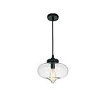 Suspendu CWI Lighting Glass 5570P11 - Clear 60W 1 lumière noir
