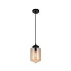 Suspendu CWI Lighting Glass 5570P7C - Amber 60W 1 lumière noir