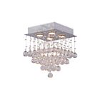 Plafonnier CWI Lighting Square 6601C12C-S 140W 4 lumières chrome