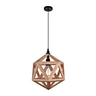 Suspendu CWI Lighting Lante 9945P13-1-101 60W 1 lumière noir et bois