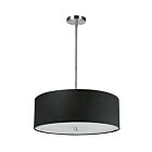 Suspendu tambour LED Dainolite 571-204P-PC-BK Everly 4-Lumières 240W Chrome poli