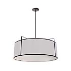 Suspendu tambour LED Dainolite TRA-244P-BK-WH Trapazoid 4-Lumières 400W Noir