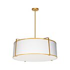 Suspendu tambour LED Dainolite TRA-244P-GLD-WH Trapazoid 4-Lumières 400W Or