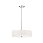 Suspendu tambour LED Dainolite 571-204P-PC-WH Everly 4-Lumières 240W Chrome poli
