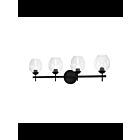 Vanité LED Dainolite Abii ABI-284W-MB-CLR 4-lumières 160W noir mat