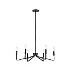 Lustre incandescent à 1 étage Dainolite Clayton CLN-266C-MB 360W 6 lumières noir mat