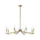 Lustre incandescent à 1 étage Dainolite Clayton CLN-388C-AGB 480W 8 lumières laiton vieilli