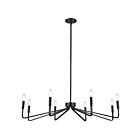 Lustre incandescent à 1 étage Dainolite Clayton CLN-388C-MB 480W 8 lumières noir mat