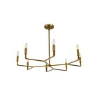 Lustre LED Dainolite CLT-328-AGB Colette 6-Lumières Laiton vieilli 360W