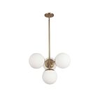 Suspendu à LED Dainolite Dayana DAY-214P-AGB 160W 4-Lumières Laiton vieilli