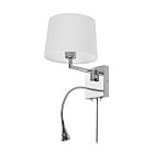 Applique murale avec lampe de lecture à LED Dainolite DLED426A 2-lumières Chrome poli 63w